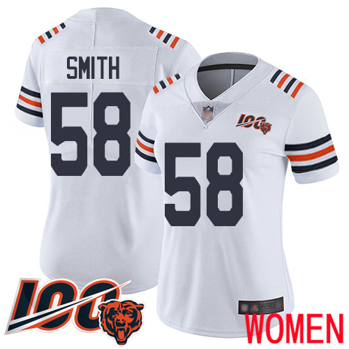 Chicago Bears Limited White Women Roquan Smith Jersey NFL Football #58 100th Season->youth nfl jersey->Youth Jersey